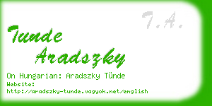 tunde aradszky business card